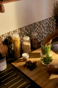 Assorted storage jars being used in the kitchen