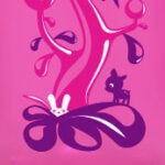 Up close graphic of Woodland Pink bottle graphic for kids grip and gulp